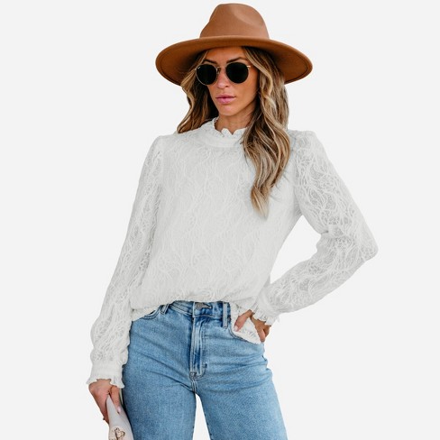 Women's Long Sleeve Mock Turtleneck T-shirt - Universal Thread™ White Xl :  Target
