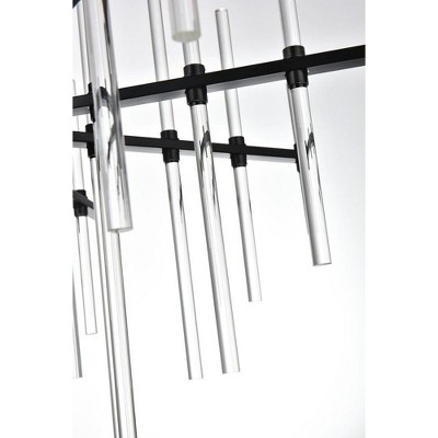 Elegant Black Iron and Crystal 8-Light Pendant