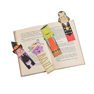 Fun Express 2" x 6" Bulk 48 Pc. Halloween Character Laminated Paper Bookmarks - 1 of 4