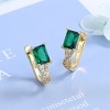 Sterling Silver Sapphire and 14 Gold Emerald Huggie Earring - 3 of 4