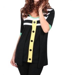 Women's Button-Accent Citrus Twist Top - ANGEL - 1 of 2