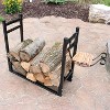 Sunnydaze Indoor/Outdoor Steel Fire Pit or Fireplace Firewood Log Rack Holder with Kindling Storage Space - 33" - image 3 of 4