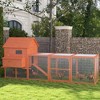 PawHut 145" Chicken Coop Large Chicken House Rabbit Hutch Wooden Poultry Cage Pen Garden & Backyard with Run & Inner Hen House Space - 2 of 4