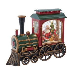 Kurt Adler 7.625-Inch Battery Operated LED Lighted Santa Train With Spinning Glitter Water - 1 of 4