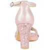 Allegra K Women's Bling Glitter Ankle Strap High Chunky Heel Sandals - 3 of 4