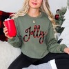 Simply Sage Market Women's Graphic Sweatshirt Jolly Plaid - 2 of 4