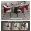 Set of 4 Upholstered Leather Dining Chairs with Iron Legs, Modern Accent Armchairs for Kitchen - 4 of 4