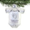 Old World Christmas 3.25 In Baby Onesie White Ornament Baby's  First Tree Ornaments - 3 of 3
