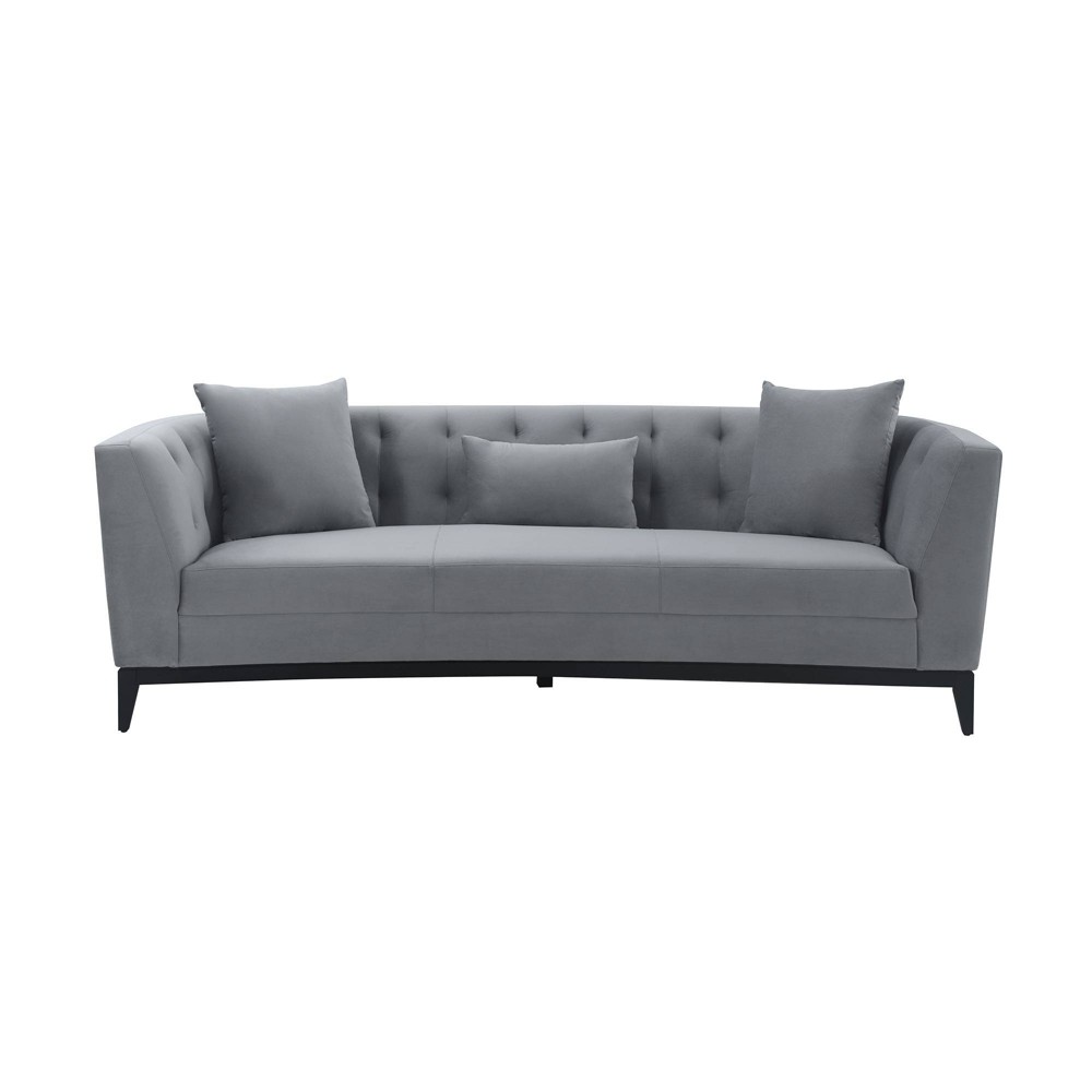 Photos - Sofa Melange Velvet  Gray - Armen Living