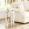 Tangkula 2-Tier Round End Table Narrow Sofa Side Nightstand w/ Storage Shelf & Wood Legs - 3 of 4
