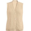 Collections Etc Stylish Cable-Knit Button Front Sweater Vest - 4 of 4