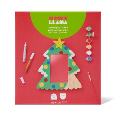 Image of Christmas Craft Paint-Your-Own Wood Tree Frame Kit - Mondo Llama™