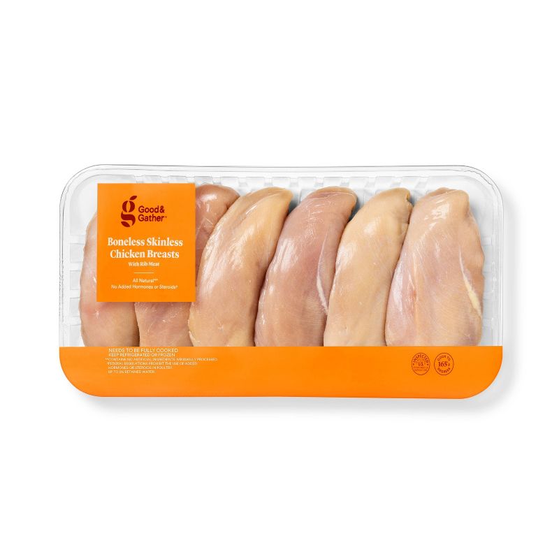 Boneless &#38; Skinless Chicken Breast Value Pack - 4.5-5.25lbs - price per lb - Good &#38; Gather&#8482;, 1 of 4