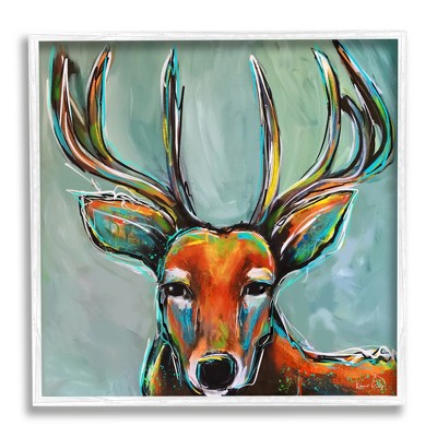 Stupell Industries Modern Urban Deer Painting Framed Giclee Art