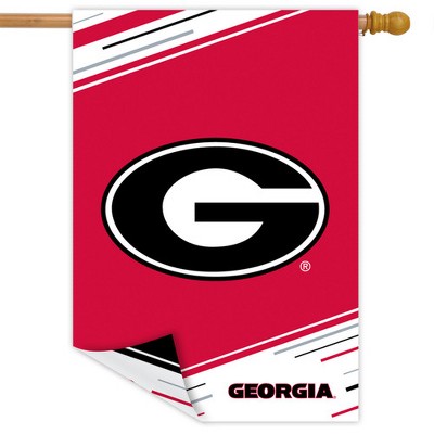 University of Georgia Red and Black Polyester Outdoor House Flag 28" x 40"