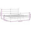 vidaXL Elegant Metal King Bed Frame with Headboard/Footboard - White, Steel Construction, - 4 of 4