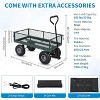 Steel Garden Cart, 500 Lbs Heavy-Duty Garden Wagon Cart Pullable on Wheels,Metal Yard Utility Wagon Carts with Removable Cart Liner - 2 of 4