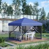 Resenkos Patio Garden Pergola, Pergola Canopy,10' x 10' Pop Up Canopy Tent, Tents for Parties with Wheeled Carry Bag, Blue Dark Blue - 2 of 4