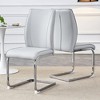 NicBex Luxury Arch Dining Chairs, Faux Leather High Resilience with Silver Metal Legs, Side Chairs for Kitchen Office - 4 of 4