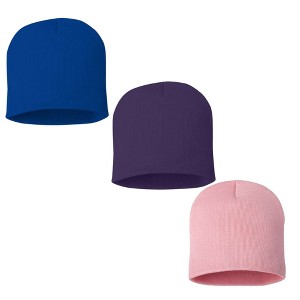 EG PRO Beanies Winter Knit Hats Skull Cap 8" - 3 Pack - 1 of 4