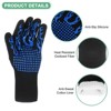Unique Bargains Silicone Heat Resistant Fireproof Grilling Gloves 1 Set - 2 of 4