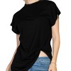 Slickblue Women's Twist Front Batwing Sleeve Tee, Relaxed Fit, Short Sleeve T-Shirt, Casual Style, 4 Colors, Size S-L - 3 of 4