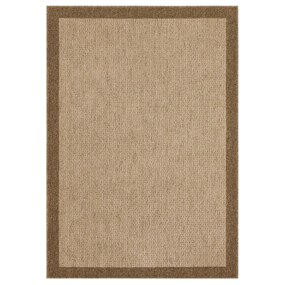Photos - Doormat 2'6"x3'10" Washable Madison Border Accent Rug Tan - Threshold™