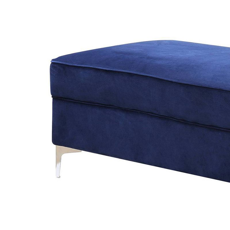 45&#34; Bovasis Velvet Ottoman Blue - Acme Furniture, 4 of 7
