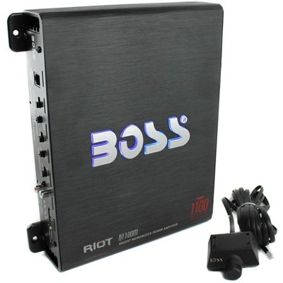 Boss Riot 1100W Monoblock Class A/B Car Amplifier And Sub Bass Remote | R1100M