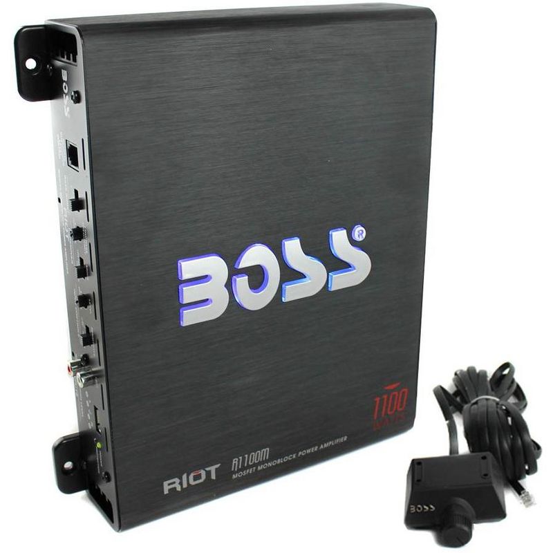 Boss Riot 1100W Monoblock Class A/B Car Amplifier And Sub Bass Remote | R1100M, 1 of 7
