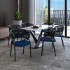 LeisureMod Ervilla Modern Dining Side Chair with Cozy Upholstered Accent Armchair and Black Iron Legs - 2 of 4