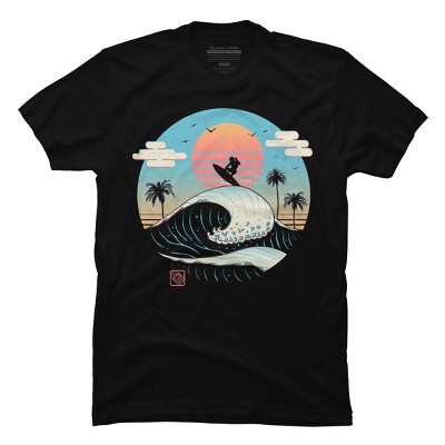 Men's Design By Humans Summer Big Wave Surf Vibes By vincenttrinidad T-Shirt