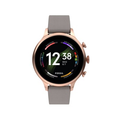 Fossil Gen 6 Smartwatch 42MM - Rose Gold and Gray Silicone