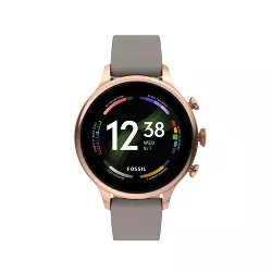 Fossil Gen 6 Smartwatch 42MM - Rose Gold and Gray Silicone