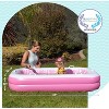 Jasonwell 2-in-1 Inflatable Kiddie Pool 65"x39"x10", Soft Cushioned Floor, Handles, Drain, Shallow Rectangular Pool for Kids 2+, Playful Pink - 2 of 4