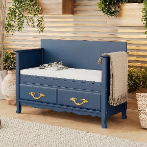 PAGED Shoe Bench with Removable Cushion, Ottoman with Storage, Entryway Bench for Entrance and Living Room, Shoe Storage Bench with Back - 1 of 4