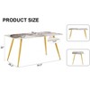 NicBex Dining Table 50" Modern Sintered Stone Tabletop Dining Table with Metal Legs for Kitchen, Dining Room - 3 of 4