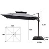 Pellebant 10.5FT Square Double Top Cantilever Umbrella Set Outdoor 360° Rotation 6 Heights Adjustable Offset Umbrella with Base - 2 of 4