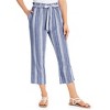 Collections Etc Stylish Striped Elasticized Tie-Waist Capris with Pockets - 3 of 4