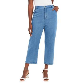 Jessica London Women's Plus Size Comfort Waist Stretch Denim Straight Leg  Jean - 12, Blue at  Women's Jeans store