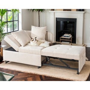 AMERLIFE 3-in-1 Sleeper Chair Bed, Adjustable Backrest Sofa Chair with 2 Pillows, Linen, for Small Spaces - 1 of 4