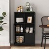 MAYEERTY MDF Painted Cabinet with Glass Doors, Drawer & Open Storage, Black for Bedroom/Living Room - 2 of 4