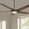 60" Minka Aire Modern Indoor Ceiling Fan with LED Light Remote Control Oil Rubbed Bronze Opal Glass for Living Room Kitchen Home - 2 of 4