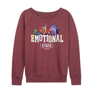 Women's - Inside Out 2 - Emotional State Lightweight French Terry Wide Neck Long Sleeve Graphic Shirt - 1 of 4