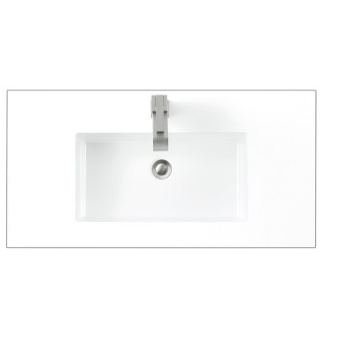 James Martin Signature Vanities & 35.4" Single Sink Top, Glossy White
