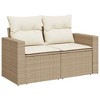 vidaXL 5 Piece Patio Sofa Set with Cushions Beige and Cream Poly Rattan - Without Storage - 4 of 4