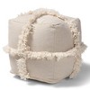 Alfro Handwoven Cotton Fringe Pouf Ottoman  - Baxton Studio - 3 of 4