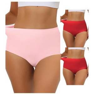 Allegra K Women's Elastic High-Waisted Unlined Breathable No-Show Hipster Underwear Multicolored - 1 of 4