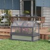 Outsunny Raised Garden Bed with Polycarbonate Greenhouse, Garden Wooden Cold Frame Greenhouse Flower Planter Protection, 48"x24"x32" - 3 of 4