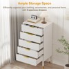 5 Drawer Dresser, Closet Dressers Chest of Drawers, Storage Chest Cabinet Organizer Unit, Clothes Storage Organizer, Small Nightstand - 4 of 4